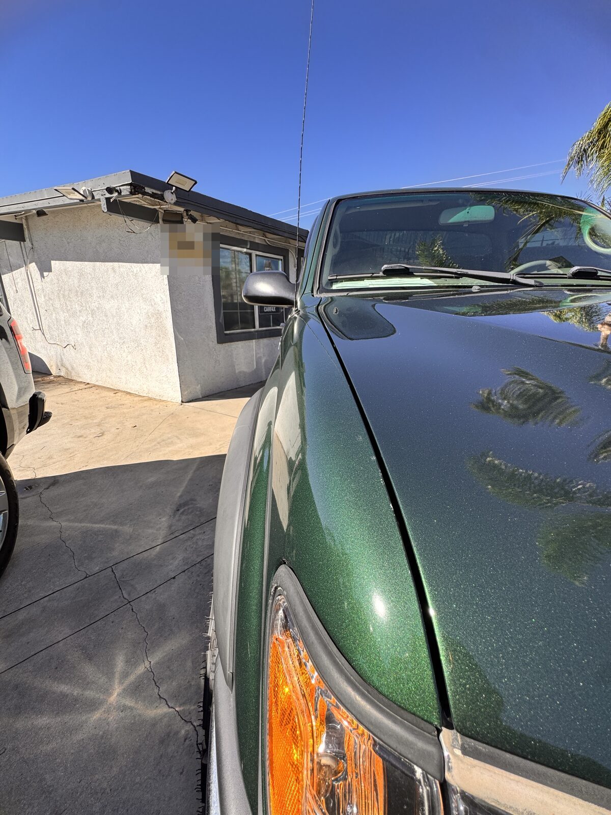 Front end walk-around on a pickup truck during a mobile pre-purchase inspection
